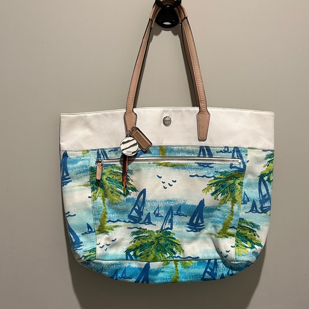 COACH Resort Beach Scene Large Tote Bag
